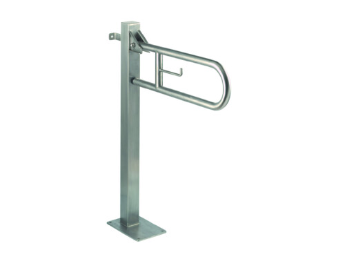 Vertikaler Sicherheitshandgriff mit integriertem Toilettenpapierhalter, Bodenbefestigung